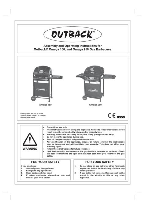 Outback OMEGA 150 Assembly And Operating .